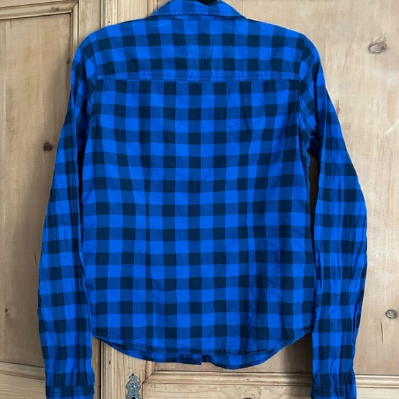 2 for $20 Hollister Blue Plaid Casual Shirt - Picture 2 of 5